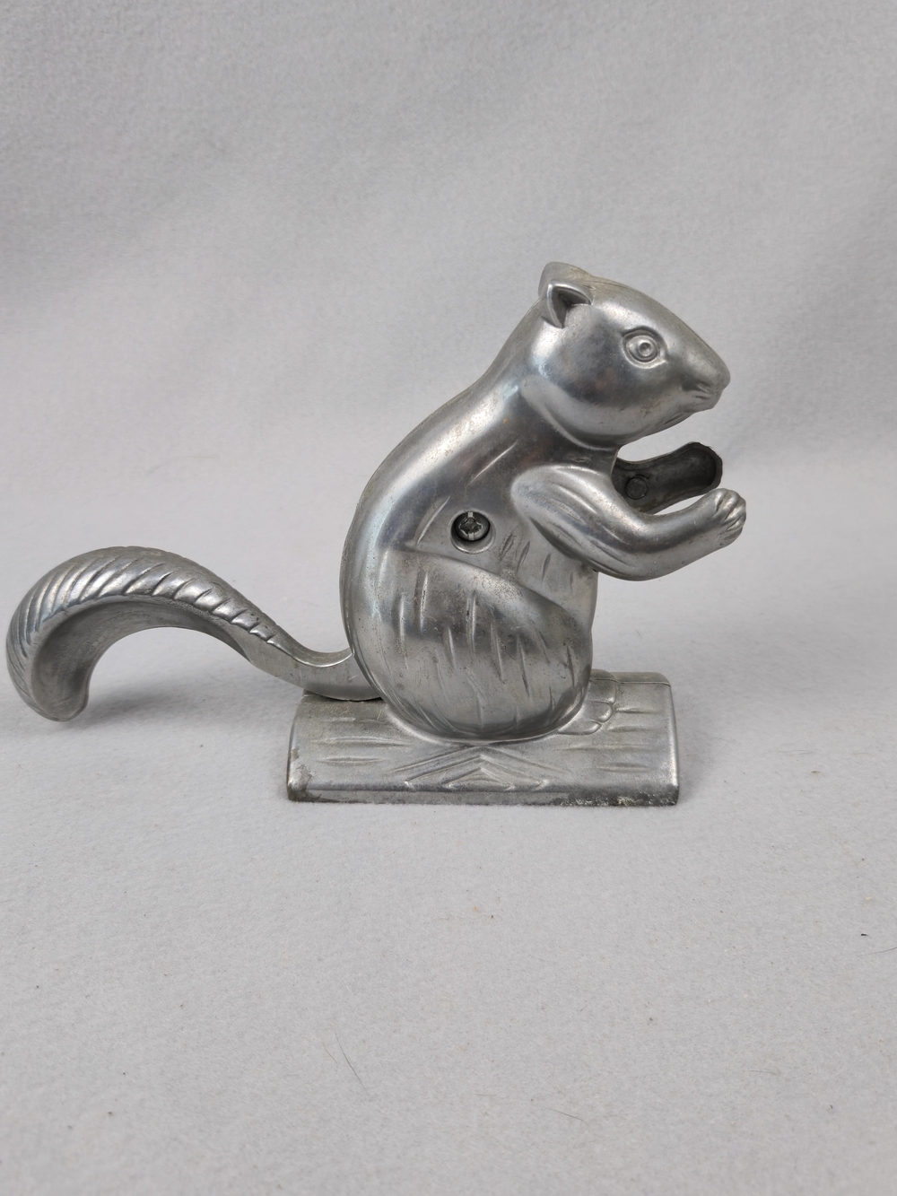 Vintage Cast Aluminum Squirrel Nutcracker Figural Art Deco Kitchen Decor
